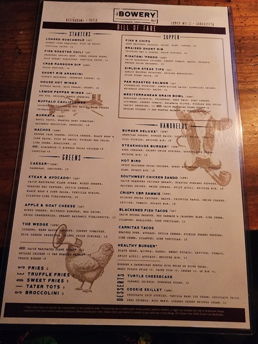 The Bowery Bar Menu - Image 2