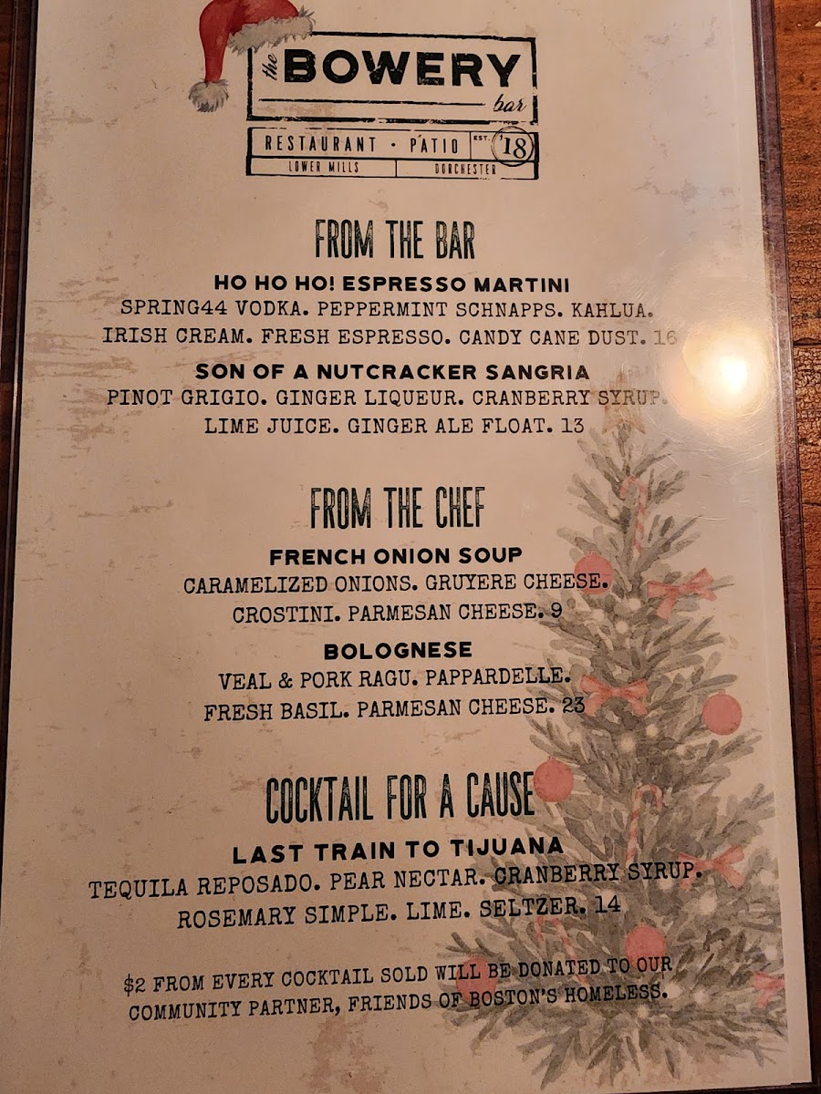The Bowery Bar Menu - Image 3